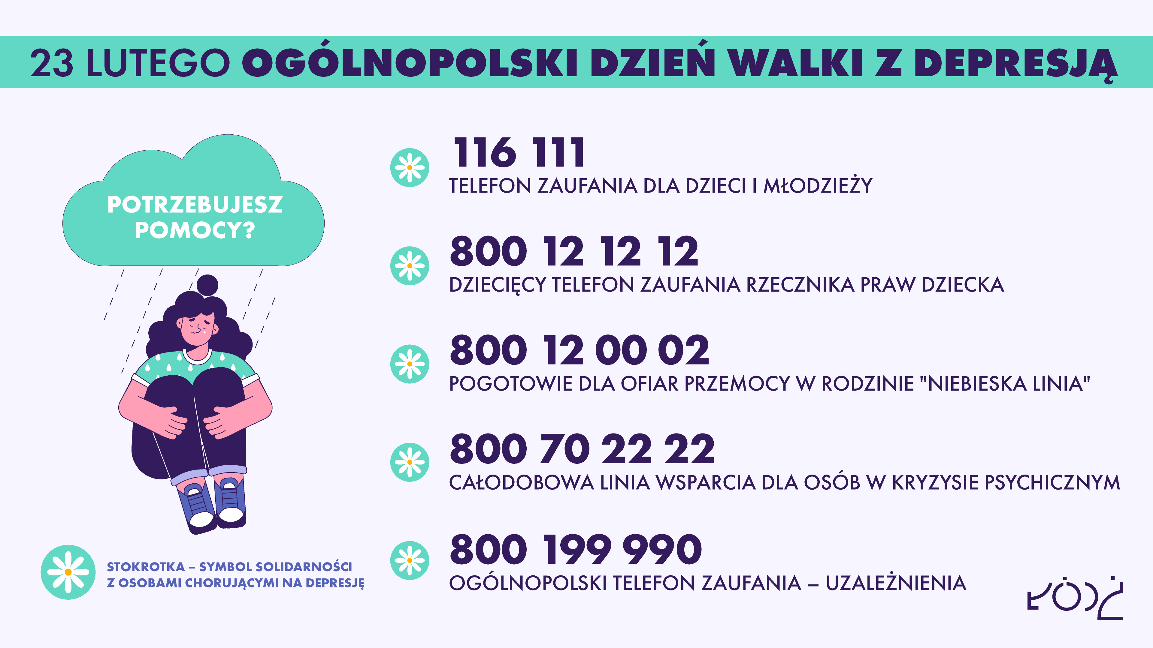 Plakat informujący o akcji Ogłnopolski Dzień Walki z Depresją