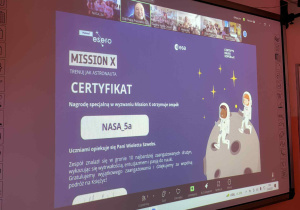 Ceryfikat potwierdzający zwycięstwo zespołu NASA_5a