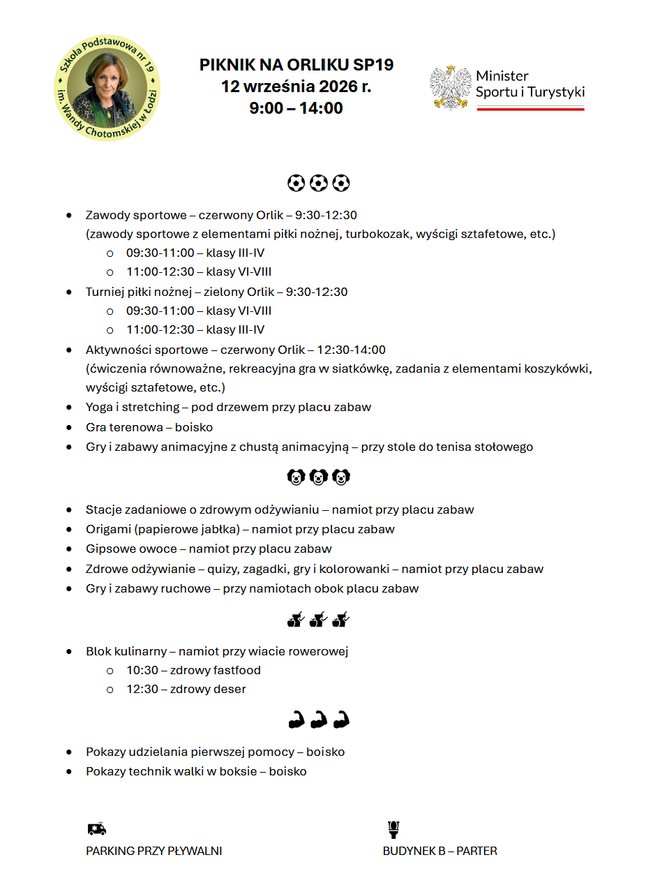 Harmonogram imprezy