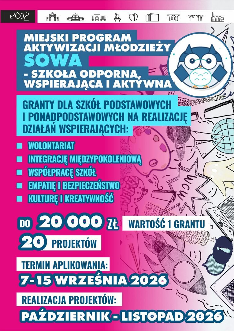 Plakat informujący o projekcie Sowa