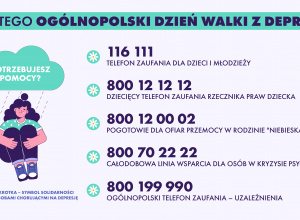 Plakat informujący o akcji Ogólnopolski Dzień Walki z Depresją