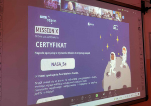 Ceryfikat potwierdzający zwycięstwo zespołu NASA_5a