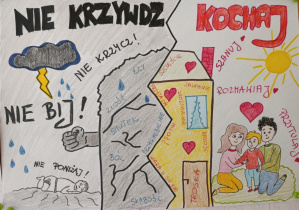 Plakat wykonanany przez uczniów w ramach kampanii