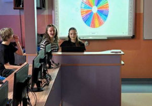 Uczniowie klasy 8a podczas podsumowania projektu