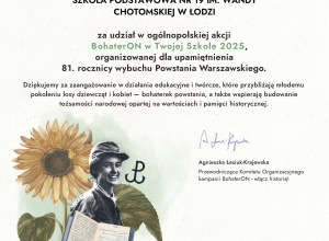 Dyplom za udział w akcji