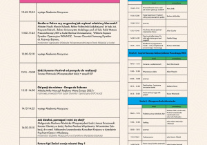 Harmonogram imprezy - czwartek