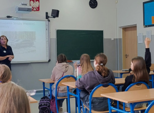 Uczniowie podczas spotkania